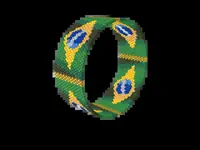 Brazil Flag Wave bead bracelet pattern, colour version 2
