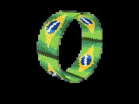 Brazil Flag Wave bead bracelet pattern, colour version 3
