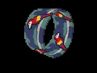 Scarlet Macaw bead bracelet pattern, colour version 3