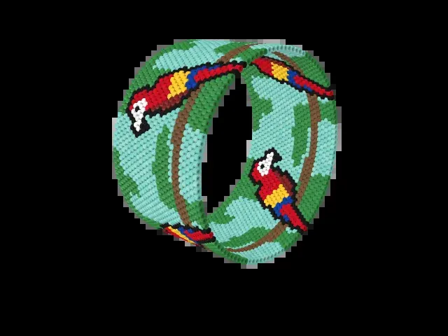Scarlet Macaw bead bracelet pattern preview