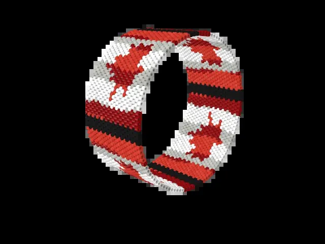 Maple Leaf Flag Wave bead bracelet pattern preview
