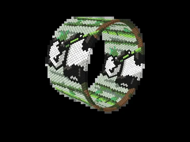 Giant Panda bead bracelet pattern preview