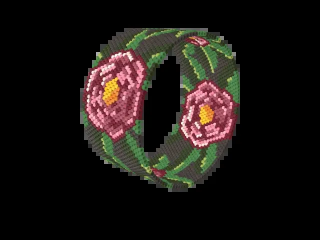 Tree Peony bead bracelet pattern preview