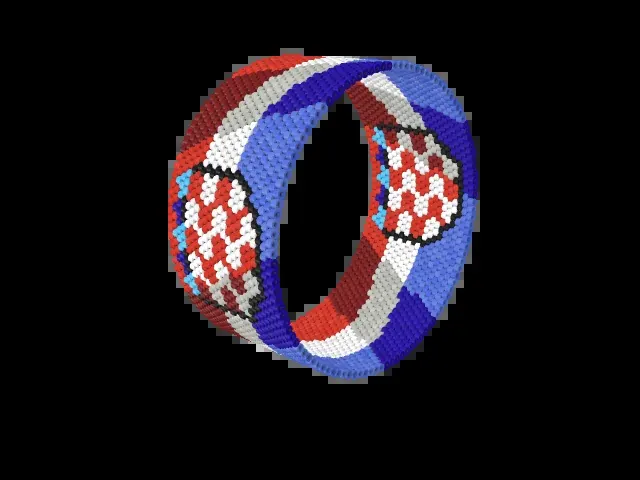 Croatian Flag Wave bead bracelet pattern preview