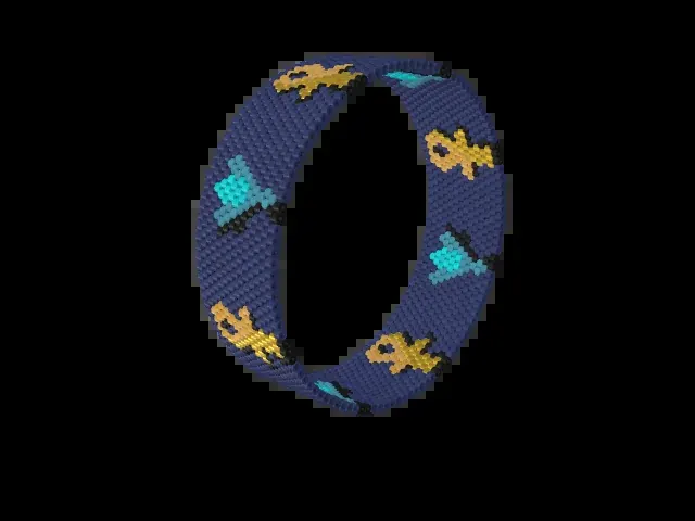 Ankh and Lotus bead bracelet pattern preview