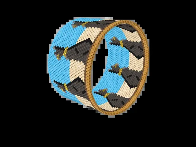 Bastet Cats bead bracelet pattern preview