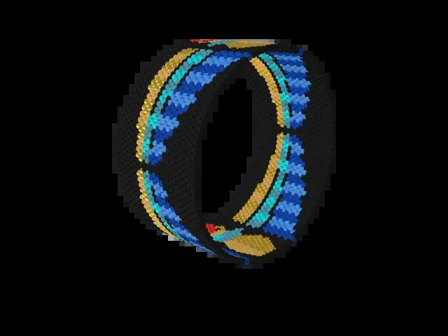 Winged Scarab bead bracelet pattern preview