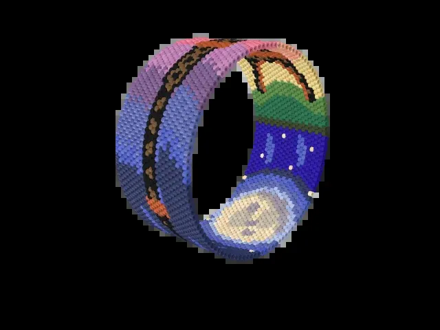 Eiffel Tower bead bracelet pattern preview