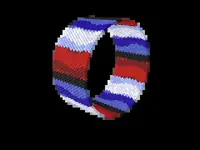 French Flag Wave bead bracelet pattern, colour version 3