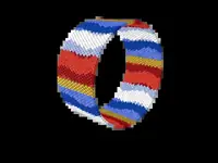 French Flag Wave bead bracelet pattern, colour version 2