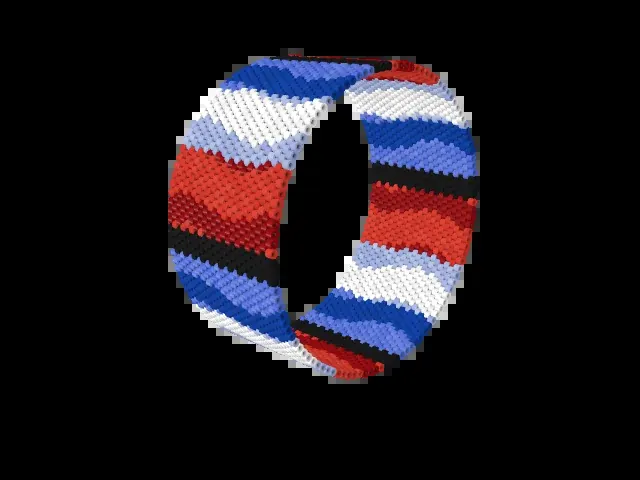 French Flag Wave bead bracelet pattern preview