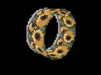 Sunflower Field bead bracelet pattern, colour version 3