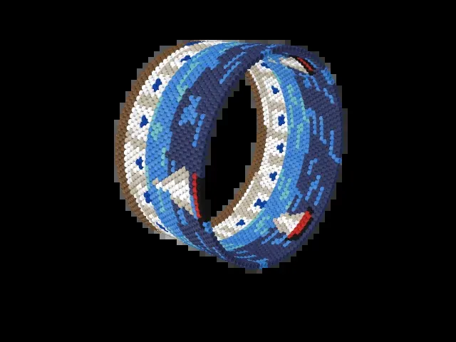 Aegean Sailboats and Village bead bracelet pattern preview