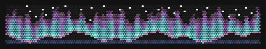 Aurora Curtains — Teal bead pattern preview
