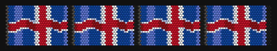 Iceland Flag Wave bead pattern preview