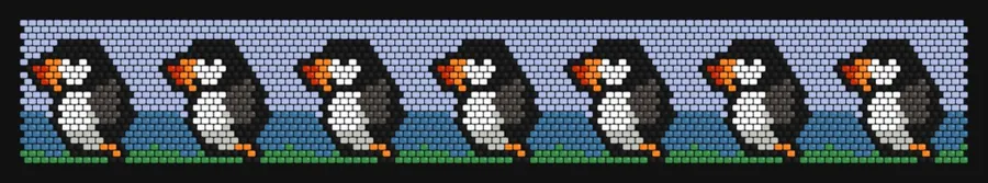 Puffin Parade bead pattern preview