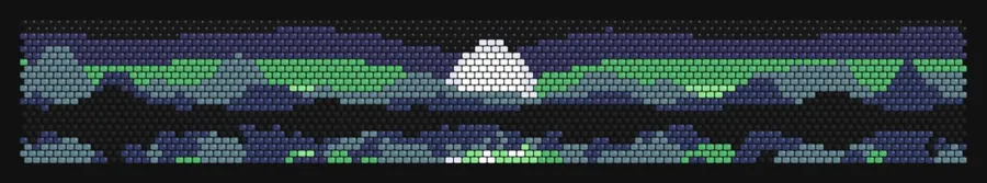 Midnight Sun Fjord — Aurora Night bead pattern preview