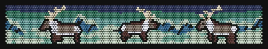 Reindeer of the East Fjords — Aurora Night bead pattern preview