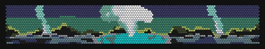 Strokkur Geyser — Aurora Night bead pattern preview