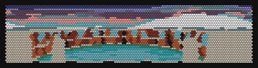 Kerið Crater (Wide Cuff) — Winter Light bead pattern preview