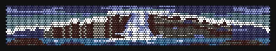Öxárárfoss Cliff — Winter Light bead pattern preview
