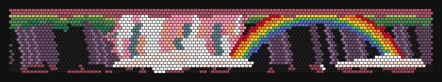 Skógafoss Rainbow — Dusk bead pattern preview