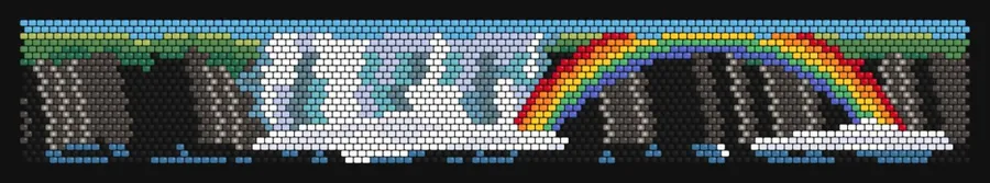 Skógafoss Rainbow bead pattern preview