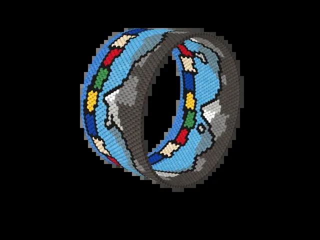 Himalayan Prayer Flags bead bracelet pattern preview