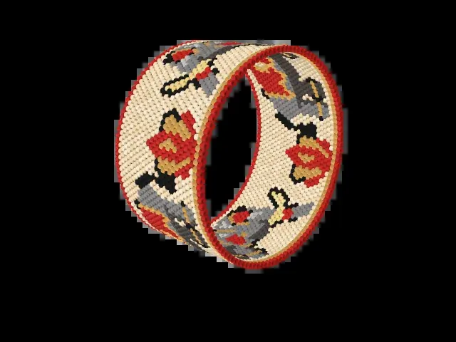 Indian Elephant Procession bead bracelet pattern preview