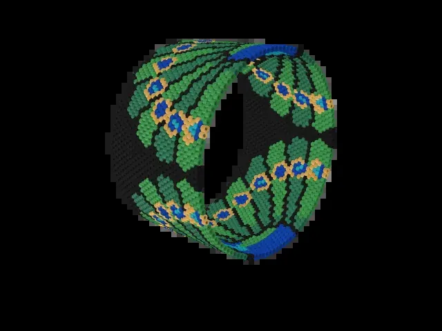 Peacock in Full Display bead bracelet pattern preview