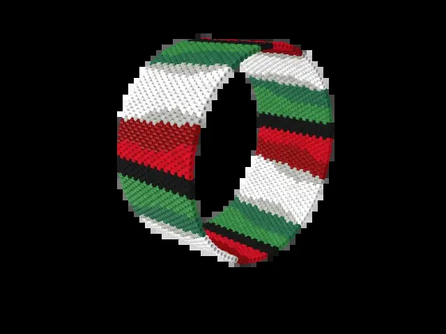 Italian Flag Wave bead bracelet pattern preview