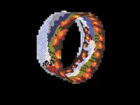 Fuji and Pagoda bead bracelet pattern, colour version 2