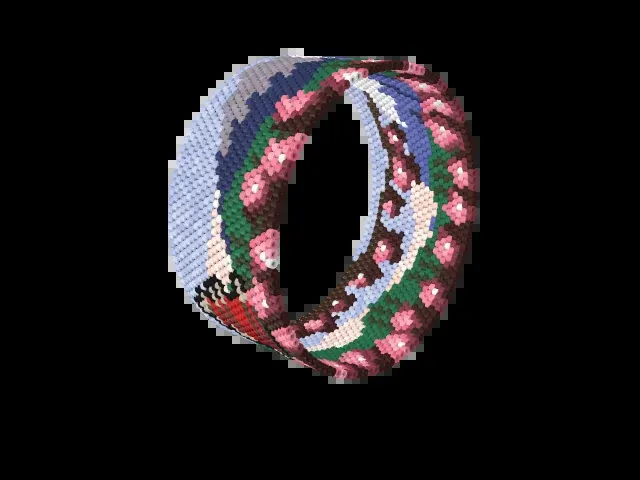 Fuji and Pagoda bead bracelet pattern preview