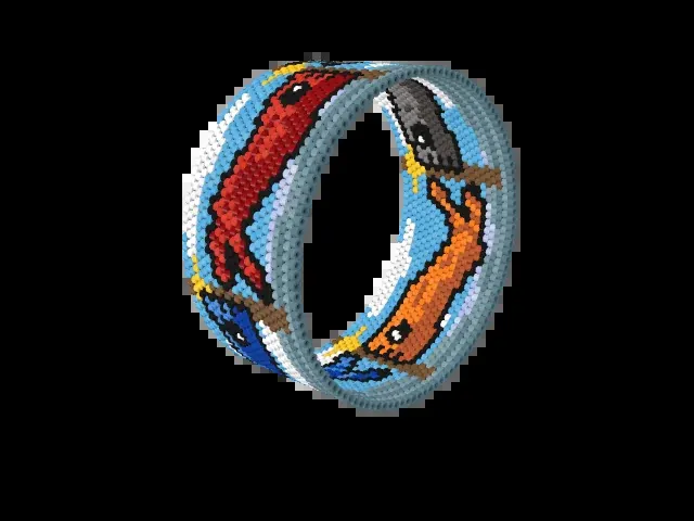 Koinobori bead bracelet pattern preview