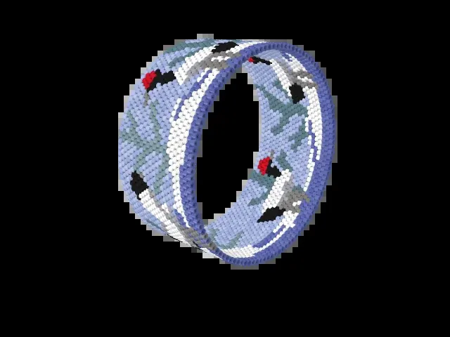 Tancho Cranes bead bracelet pattern preview