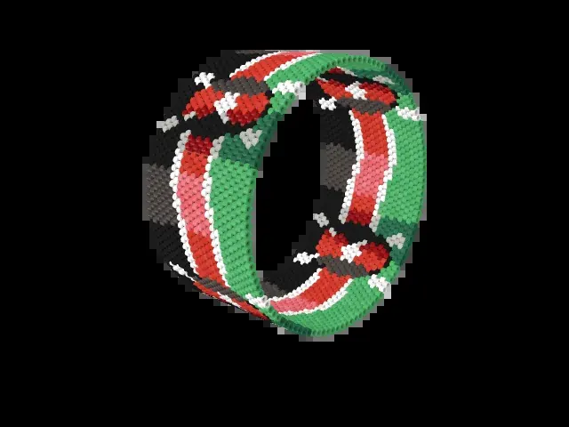 Flag of Kenya bead bracelet pattern preview