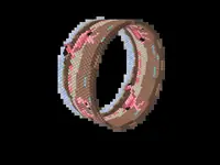 Lake Nakuru Flamingos bead bracelet pattern, colour version 4