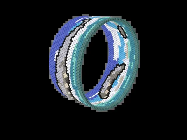Breaching Whale of Baja bead bracelet pattern preview