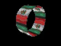 Mexican Flag Wave bead bracelet pattern, colour version 2