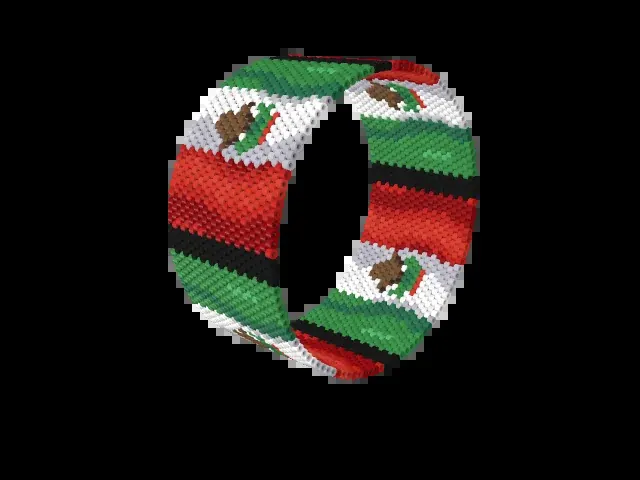Mexican Flag Wave bead bracelet pattern preview