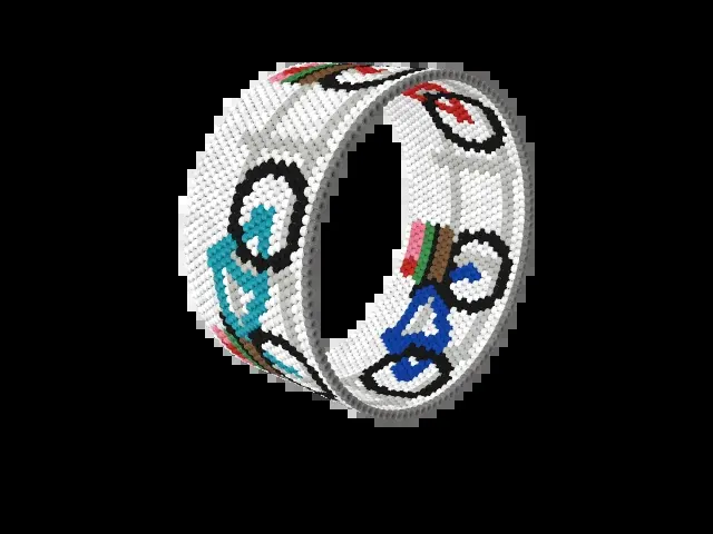 Dutch Bikes with Tulips bead bracelet pattern preview