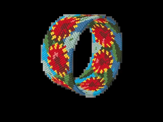 Pohutukawa Blossom bead bracelet pattern preview