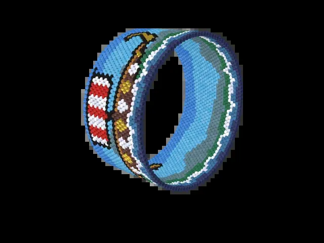 Viking Longship at Sea bead bracelet pattern preview