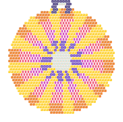 Sunburst Compass — Brick bead pattern