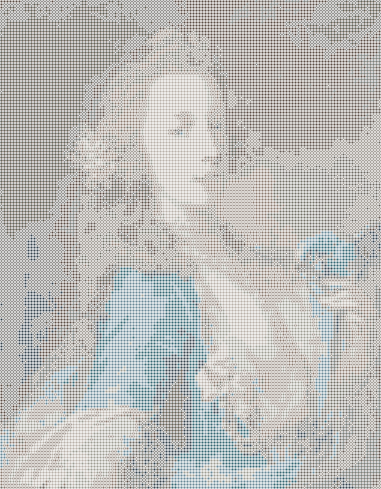 A Young Lady with a Parrot — Loom bead pattern