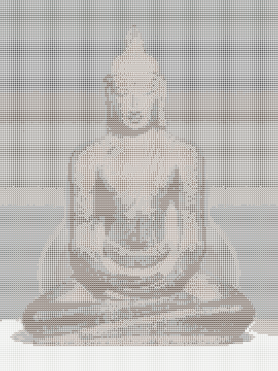 Buddha Shakyamuni Seated in Meditation (Dhyanamudra) — Loom bead pattern