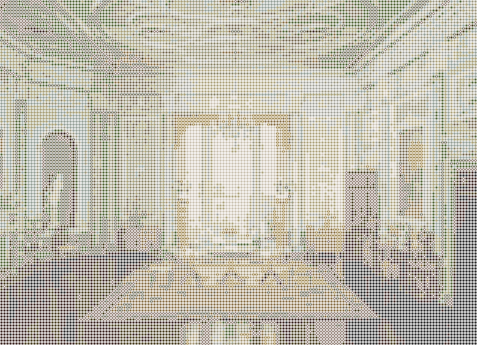 E-10: English Dining Room of the Georgian Period, 1770-90 — Loom bead pattern