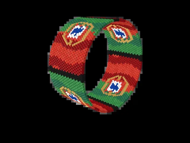 Portugal Flag Wave bead bracelet pattern preview
