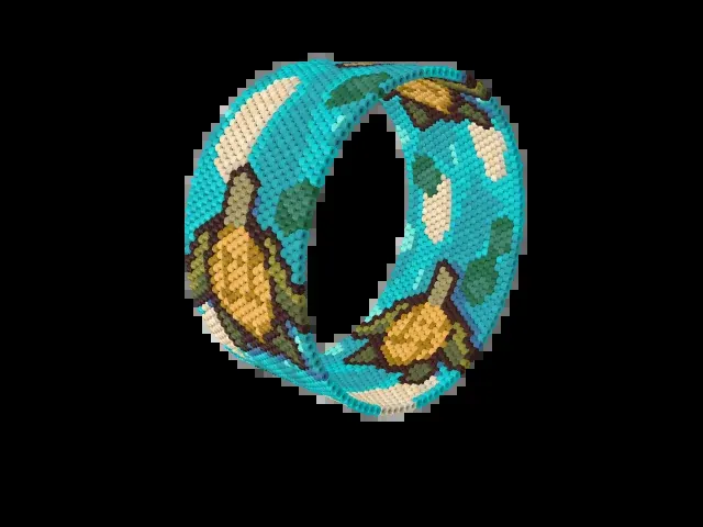 Culebra Sea Turtles bead bracelet pattern preview