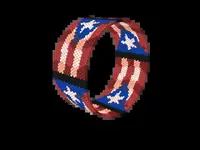 Puerto Rico Flag Wave bead bracelet pattern, colour version 2
